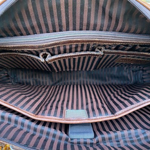 NWT New! Jack Georges Brown Voyager Zip Leather Briefcase w/Front Flap Pocket - Picture 12 of 16